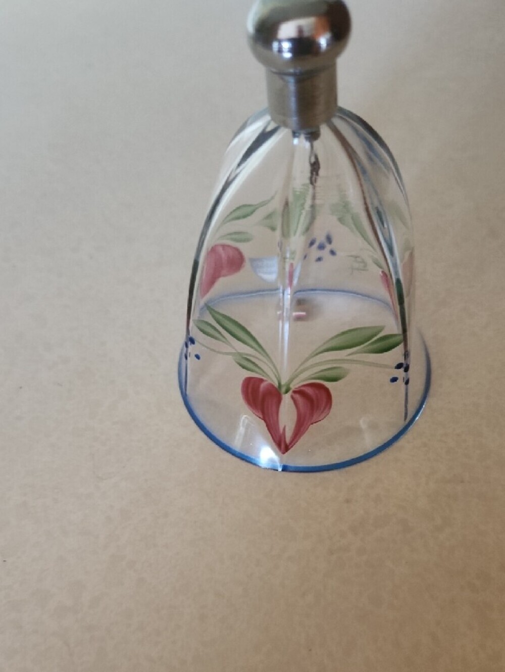Vintage Orrefors Maja Crystal Dinner Bell Hand Painted Signed Eva Englund EEAL - Picture 6 of 8